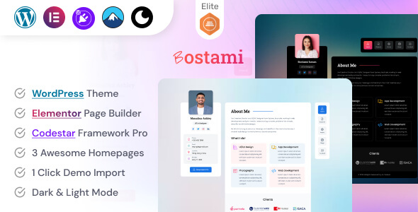 Personal Portfolio WordPress Theme | Bostami Logo